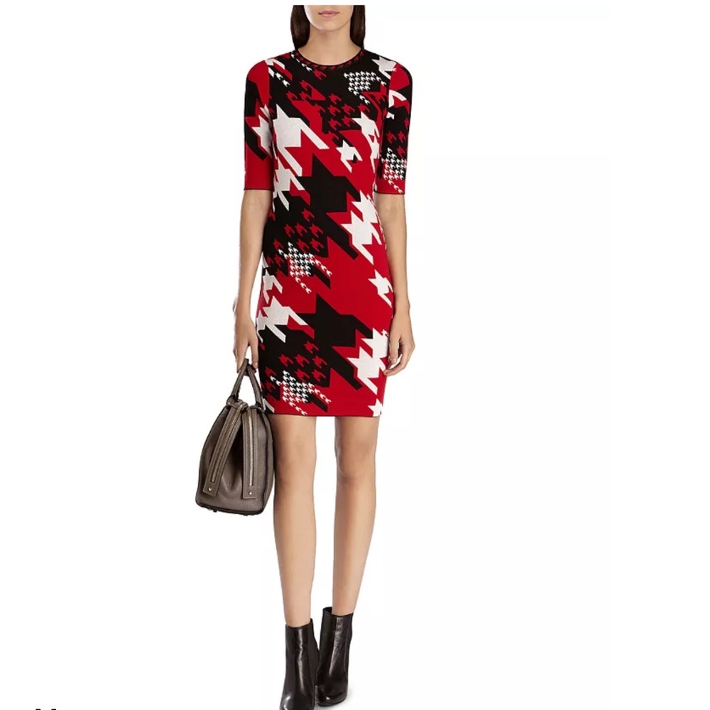 Karen Millen Red Houndstooth Dress